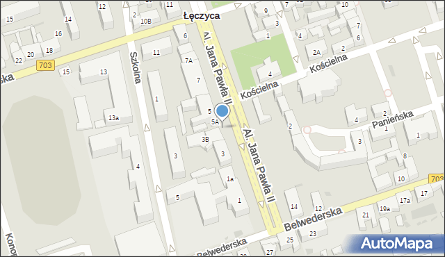 Łęczyca, Aleje Jana Pawła II, 5a, mapa Łęczyca