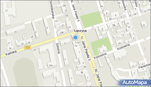 Łęczyca, Aleje Jana Pawła II, 7B, mapa Łęczyca