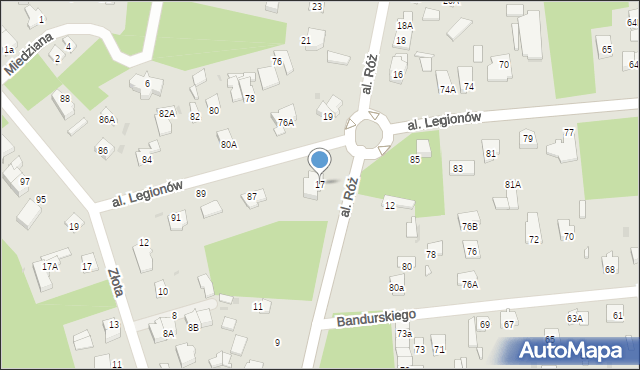 Legionowo, Aleja Róż, 17, mapa Legionowo