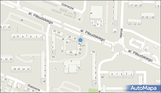 Legnica, Aleja Piłsudskiego Józefa, marsz., 48, mapa Legnicy