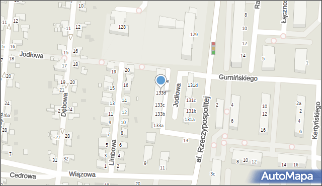 Legnica, Aleja Rzeczypospolitej, 133d, mapa Legnicy