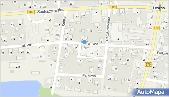 Leszno, Aleja Wojska Polskiego, 13, mapa Leszno