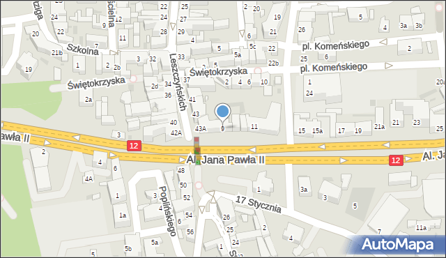 Leszno, Aleje Jana Pawła II, 9, mapa Leszno