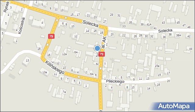 Lipsko, Aleja Armii Krajowej, 6A, mapa Lipsko