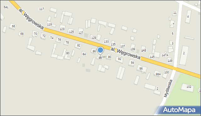 Łochów, Aleja Węgrowska, 88, mapa Łochów