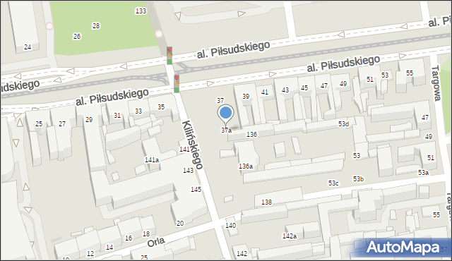 Łódź, Aleja Piłsudskiego Józefa, marsz., 37a, mapa Łodzi