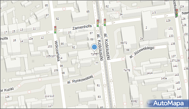 Łódź, Aleja Kościuszki Tadeusza, gen., 73/75, mapa Łodzi