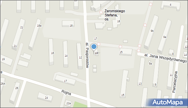 Łódź, Aleja Pasjonistów, 13a, mapa Łodzi