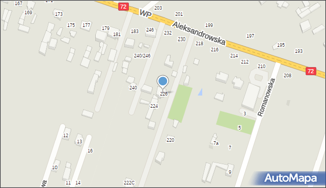 Łódź, Aleksandrowska, 226, mapa Łodzi