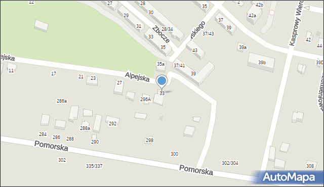 Łódź, Alpejska, 33, mapa Łodzi