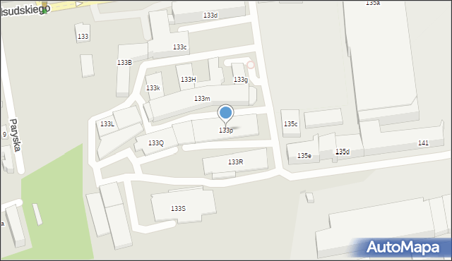 Łódź, Aleja Piłsudskiego Józefa, marsz., 133p, mapa Łodzi