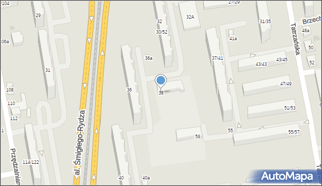 Łódź, Aleja Śmigłego-Rydza Edwarda, marsz., 38, mapa Łodzi