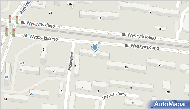 Łódź, Aleja Wyszyńskiego Stefana, ks. kard., 18, mapa Łodzi
