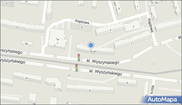 Łódź, Aleja Wyszyńskiego Stefana, ks. kard., 5, mapa Łodzi