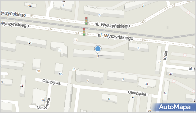 Łódź, Aleja Wyszyńskiego Stefana, ks. kard., 8, mapa Łodzi