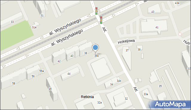 Łódź, Aleja Wyszyńskiego Stefana, ks. kard., 38a, mapa Łodzi