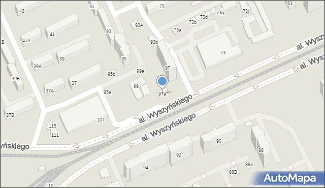 Łódź, Aleja Wyszyńskiego Stefana, ks. kard., 97a, mapa Łodzi