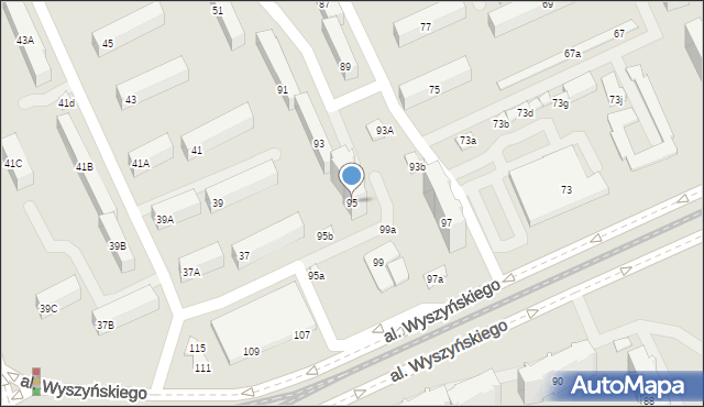 Łódź, Aleja Wyszyńskiego Stefana, ks. kard., 95, mapa Łodzi