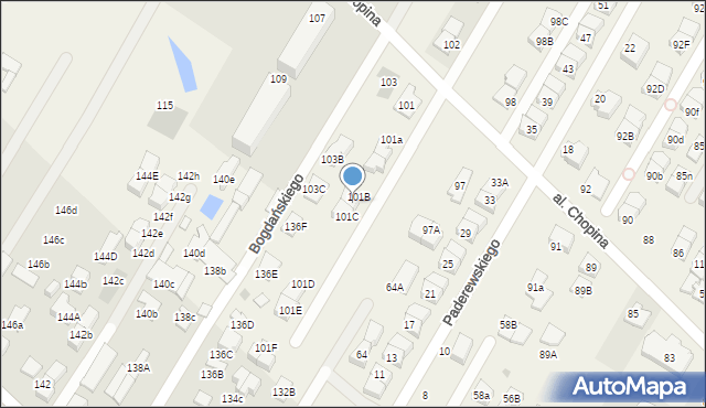 Łomianki Dolne, Aleja Chopina Fryderyka, 101b/1, mapa Łomianki Dolne