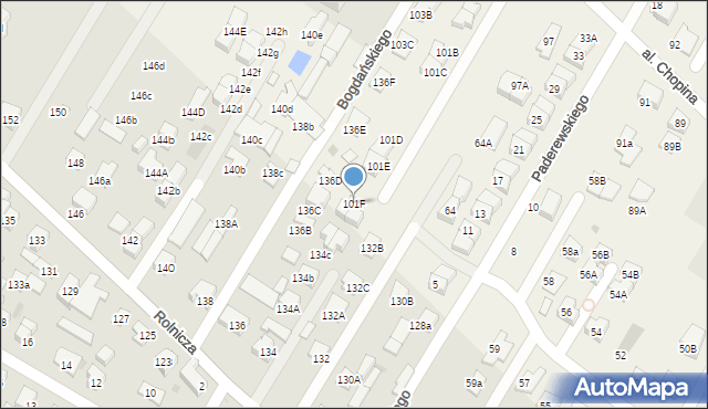 Łomianki Dolne, Aleja Chopina Fryderyka, 101F, mapa Łomianki Dolne
