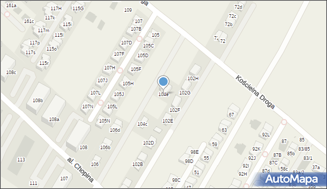 Łomianki Dolne, Aleja Chopina Fryderyka, 104e, mapa Łomianki Dolne