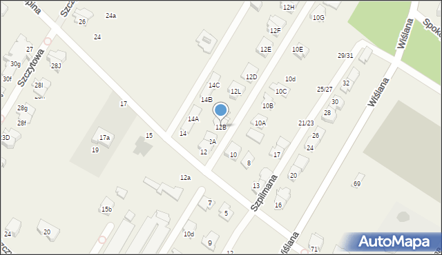 Łomianki Dolne, Aleja Chopina Fryderyka, 12B, mapa Łomianki Dolne