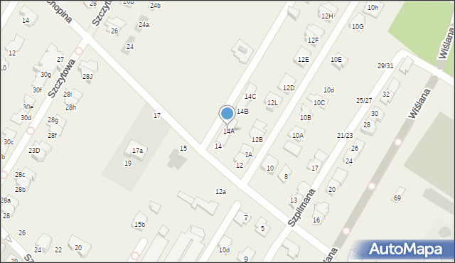 Łomianki Dolne, Aleja Chopina Fryderyka, 14A, mapa Łomianki Dolne