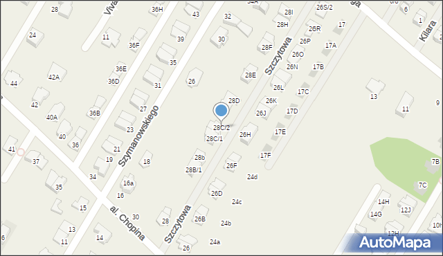 Łomianki Dolne, Aleja Chopina Fryderyka, 28C/2, mapa Łomianki Dolne