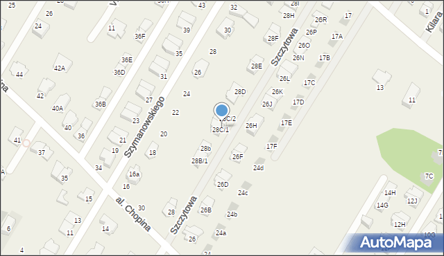 Łomianki Dolne, Aleja Chopina Fryderyka, 28c1, mapa Łomianki Dolne