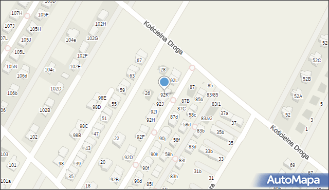 Łomianki Dolne, Aleja Chopina Fryderyka, 92K, mapa Łomianki Dolne