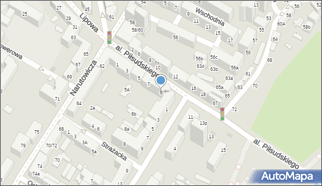 Lublin, Aleja Piłsudskiego Józefa, marsz., 9, mapa Lublina
