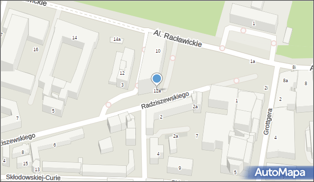 Lublin, Aleje Racławickie, 12a, mapa Lublina