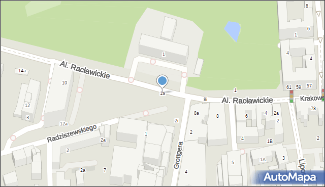 Lublin, Aleje Racławickie, 1a, mapa Lublina