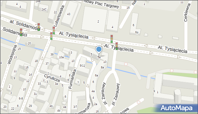 Lublin, Aleje Tysiąclecia, 5a, mapa Lublina