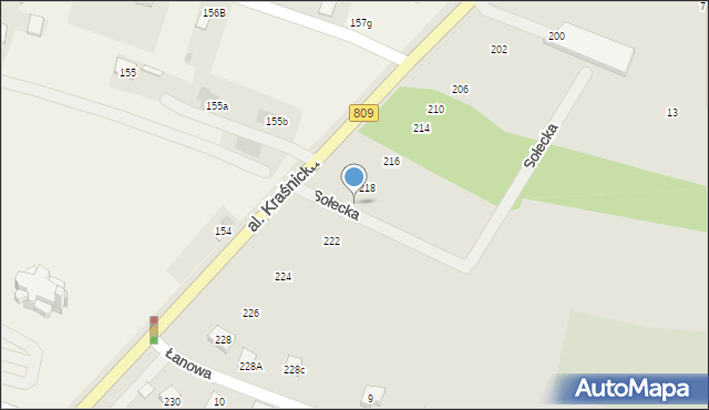 Lublin, Aleja Kraśnicka, 220, mapa Lublina