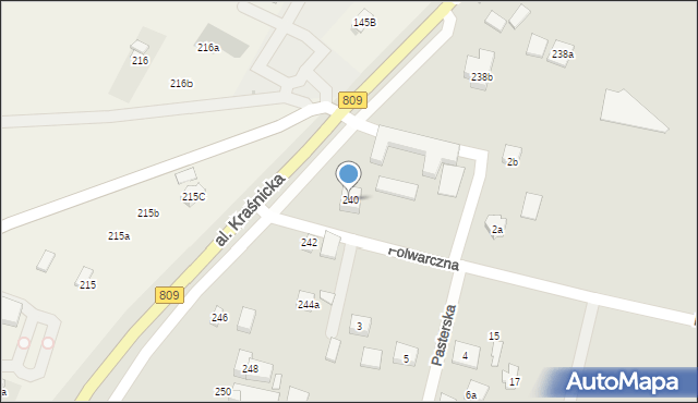 Lublin, Aleja Kraśnicka, 240, mapa Lublina