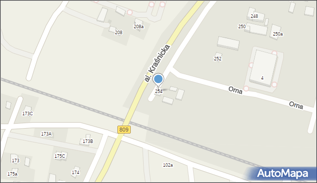 Lublin, Aleja Kraśnicka, 254, mapa Lublina