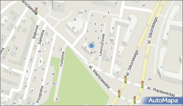 Lublin, Aleja Warszawska, 19, mapa Lublina