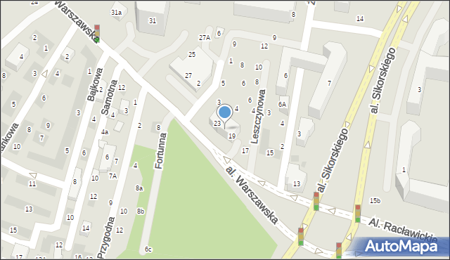 Lublin, Aleja Warszawska, 21, mapa Lublina