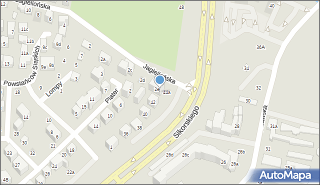 Lublin, Aleje Sikorskiego Władysława, gen., 44, mapa Lublina