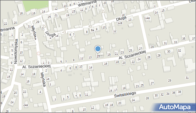 Lwówek, Aleje Sczanieckiej Emilii, 15, mapa Lwówek