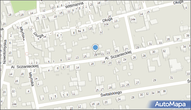 Lwówek, Aleje Sczanieckiej Emilii, 19, mapa Lwówek