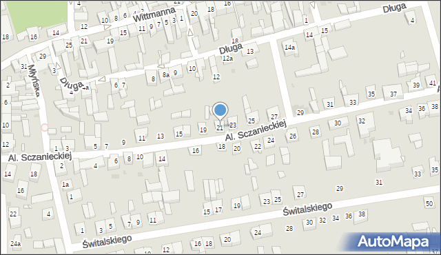 Lwówek, Aleje Sczanieckiej Emilii, 21, mapa Lwówek