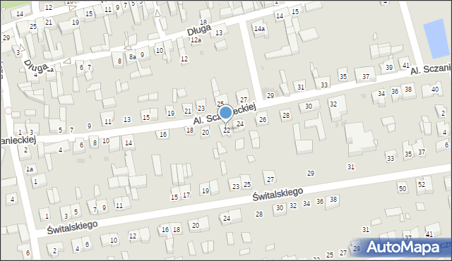 Lwówek, Aleje Sczanieckiej Emilii, 22, mapa Lwówek