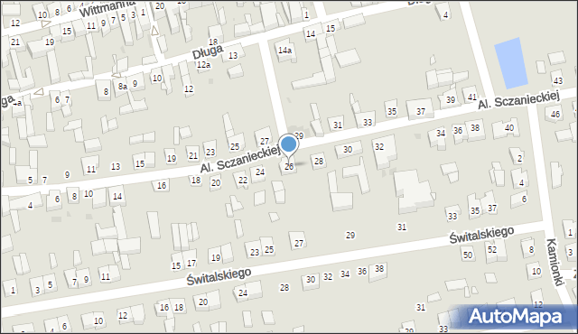Lwówek, Aleje Sczanieckiej Emilii, 26, mapa Lwówek