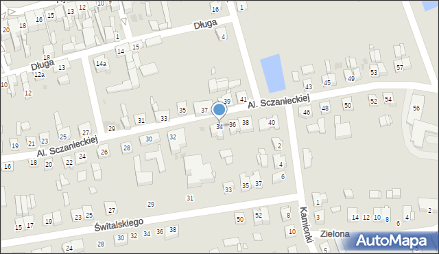 Lwówek, Aleje Sczanieckiej Emilii, 34, mapa Lwówek