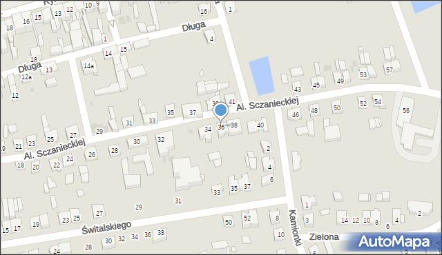 Lwówek, Aleje Sczanieckiej Emilii, 36, mapa Lwówek