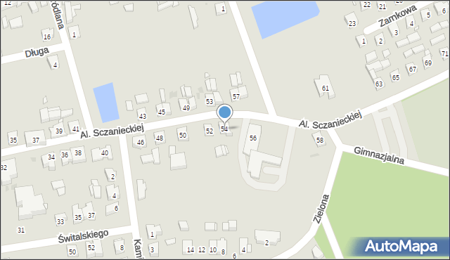 Lwówek, Aleje Sczanieckiej Emilii, 54, mapa Lwówek