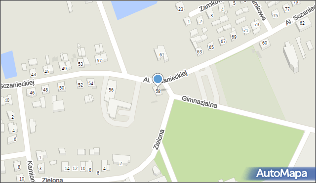 Lwówek, Aleje Sczanieckiej Emilii, 58, mapa Lwówek