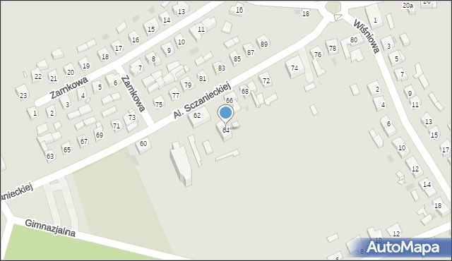 Lwówek, Aleje Sczanieckiej Emilii, 64, mapa Lwówek